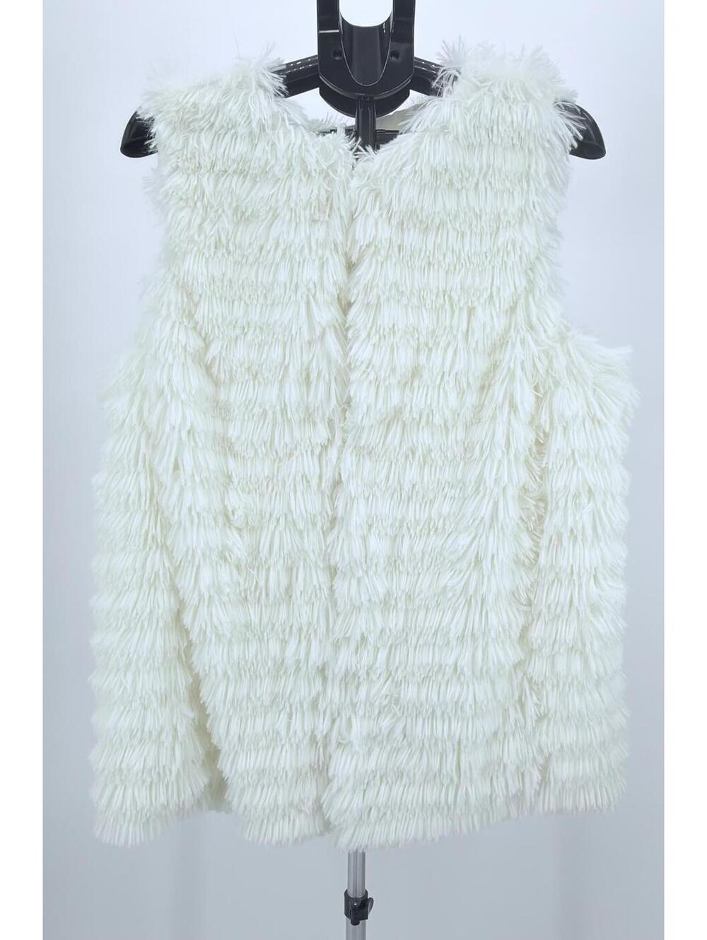 New Directions White Faux Fur Vest Relaxed Fit‎ XL Polyester